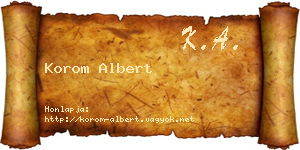 Korom Albert névjegykártya